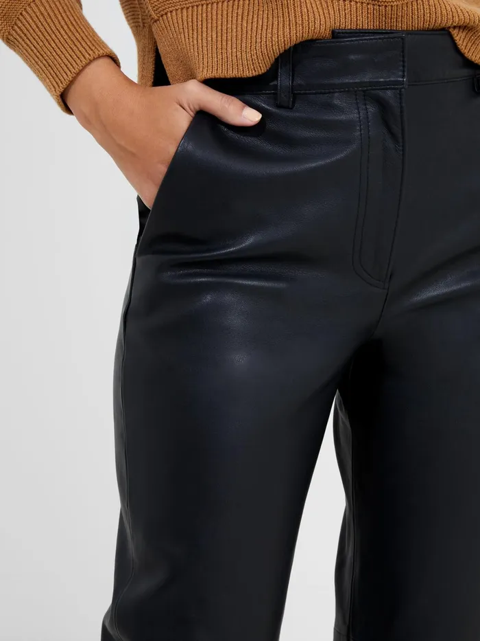 French Connection Connie Leather Trousers Black Woman Coords