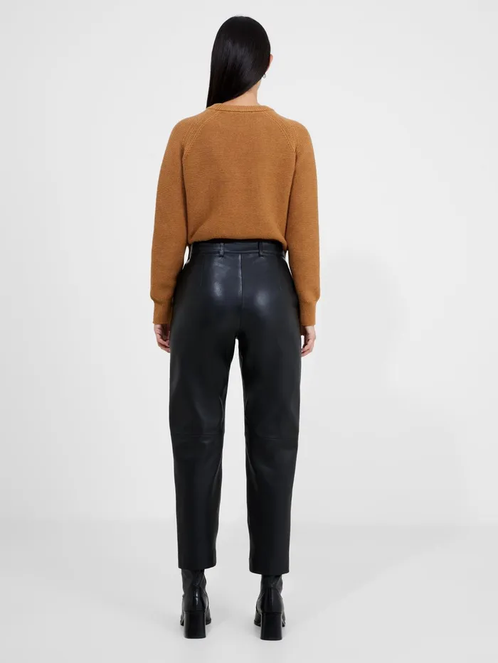 French Connection Connie Leather Trousers Black Woman Coords