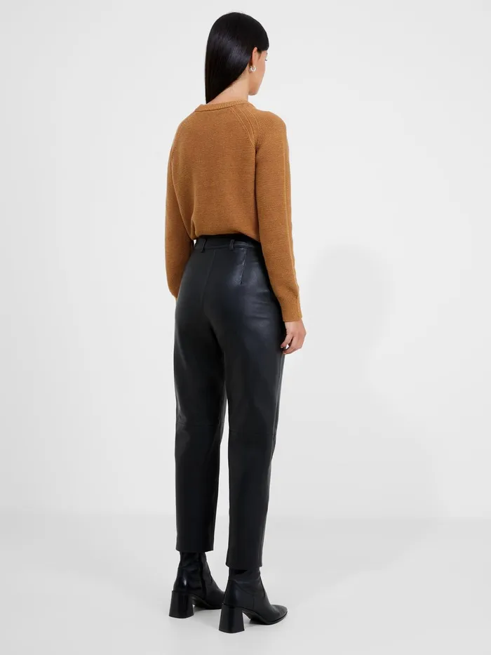 French Connection Connie Leather Trousers Black Woman Coords