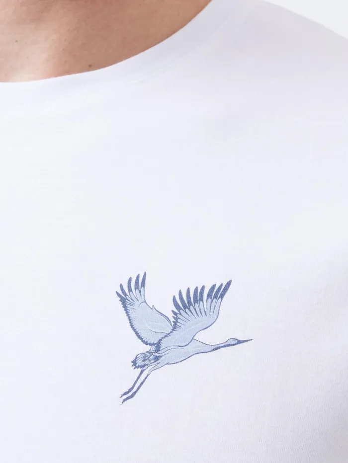 French Connection Cormorant Organic Graphic TShirt White Man TShirts and Polo Shirts