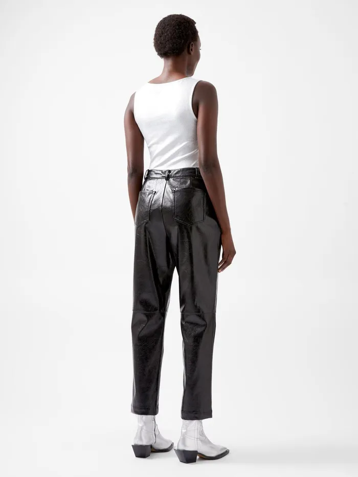 French Connection Emmett PU Tapered Trousers Blackout Woman Trousers