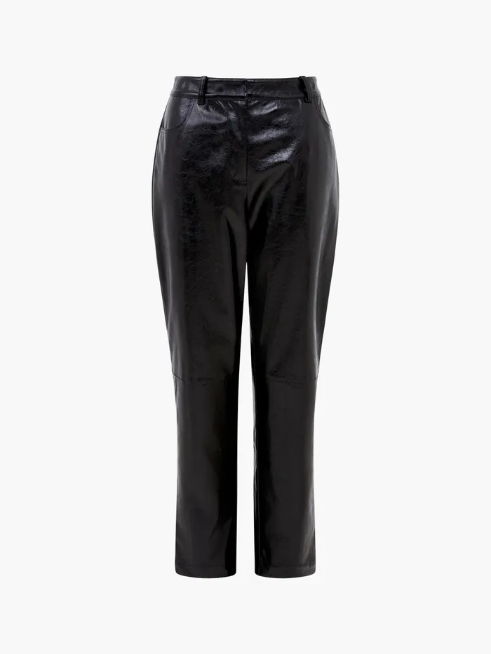 French Connection Emmett PU Tapered Trousers Blackout Woman Trousers