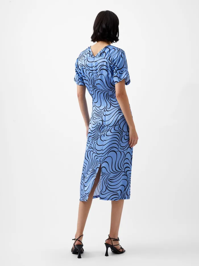 French Connection Felecia Eliza Dress Dusted BlueBlackout Woman Dresses