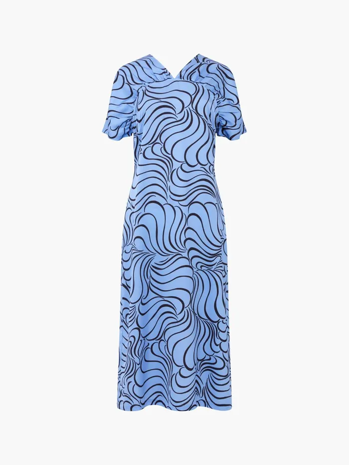 French Connection Felecia Eliza Dress Dusted BlueBlackout Woman Dresses