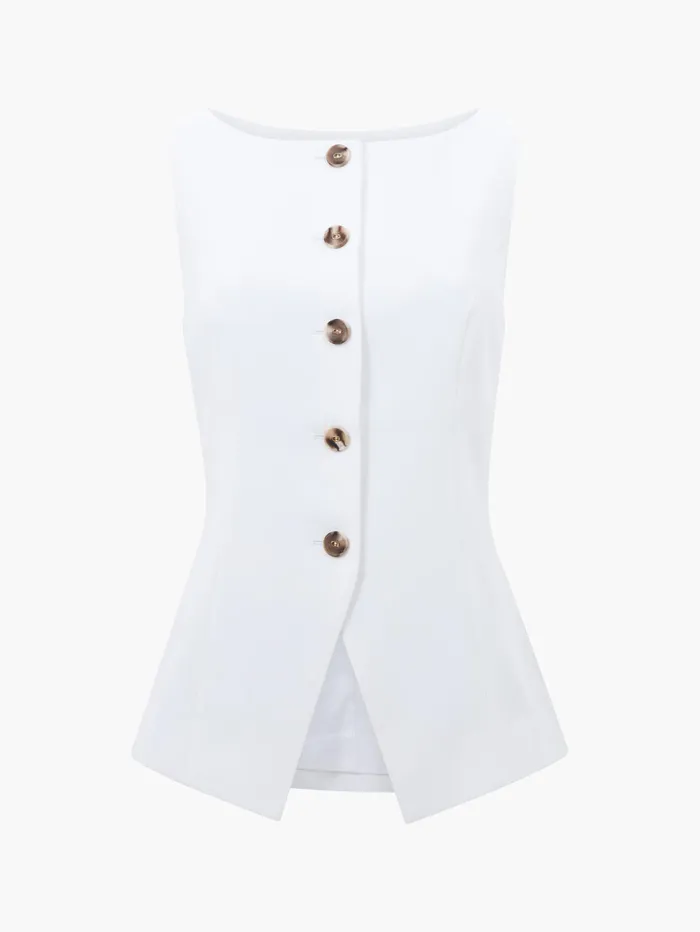 French Connection Harrie Tailored Waistcoat Top Summer White Woman Tops