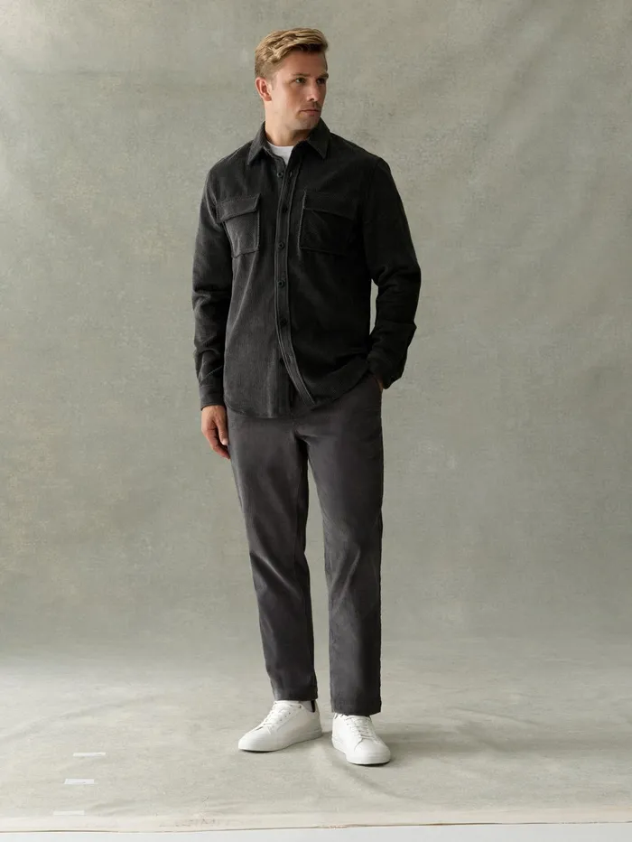 French Connection Jumbo Cord Shirt Dark Grey Man Shirts
