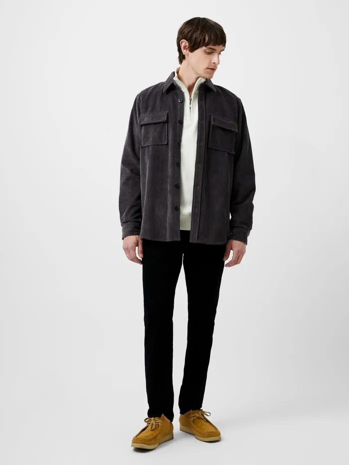 French Connection Jumbo Cord Shirt Dark Grey Man Shirts