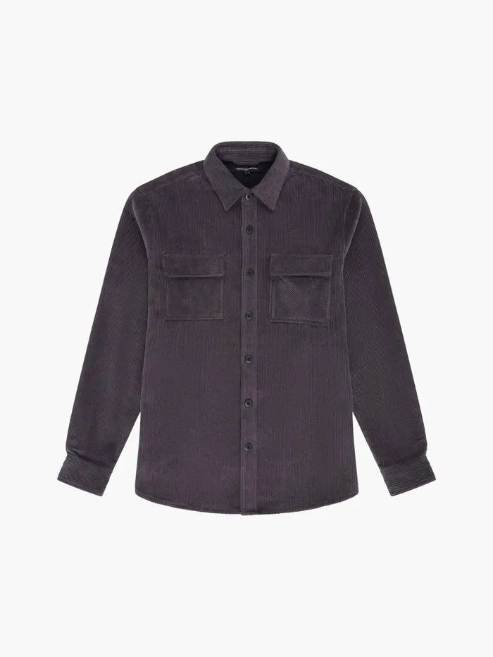 French Connection Jumbo Cord Shirt Dark Grey Man Shirts