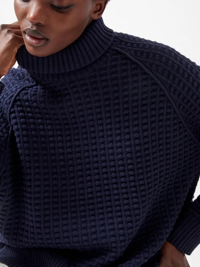 French Connection Keya Popcorn Knit Mozart Jumper Marine Woman Jumpers and Cardigans French Connection Keya Popcorn Knit Mozart Jumper Marine Woman Jumpers and Cardigans