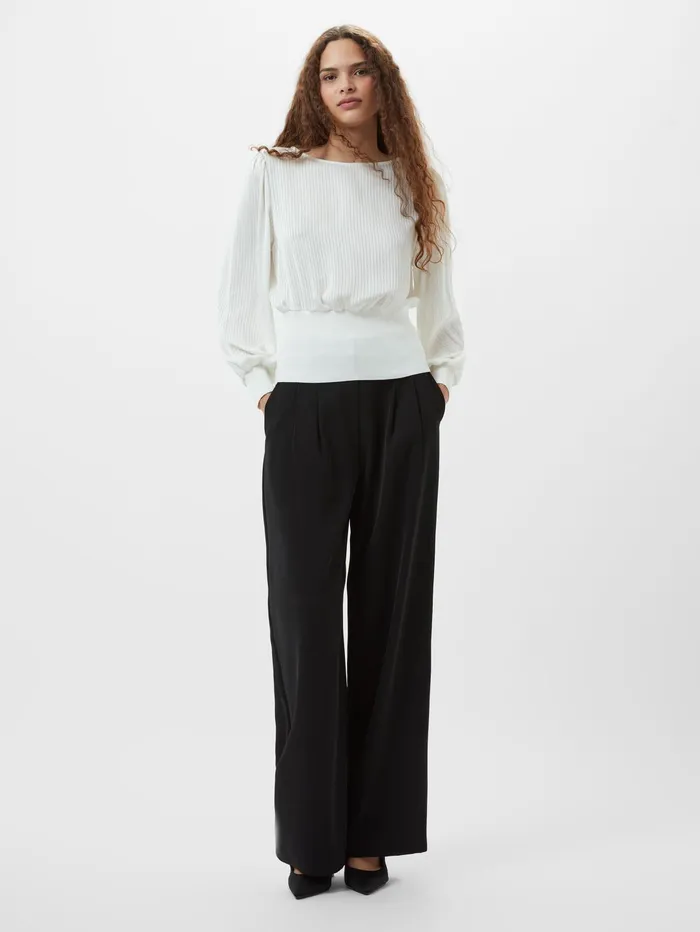 French Connection Krista Nevis Slash Neck Top Summer White Woman Jumpers and Cardigans