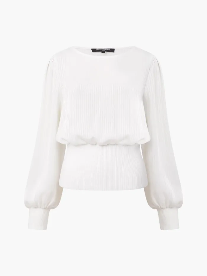 French Connection Krista Nevis Slash Neck Top Summer White Woman Jumpers and Cardigans