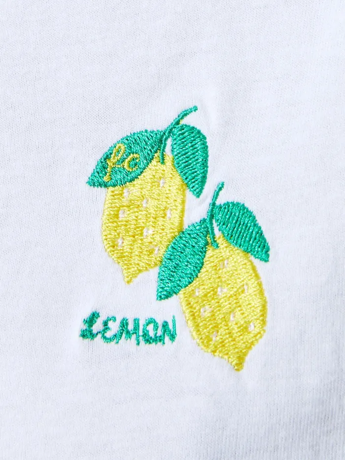 French Connection Lemon Embroidered TShirt White Woman Tops