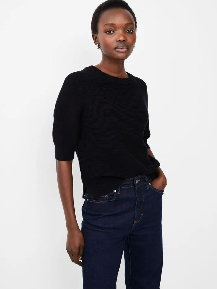 French Connection Lily Mozart Short Sleeve Jumper Moonless Night Woman Jumpers and Cardigans French Connection Lily Mozart Short Sleeve Jumper Moonless Night Woman Jumpers and Cardigans