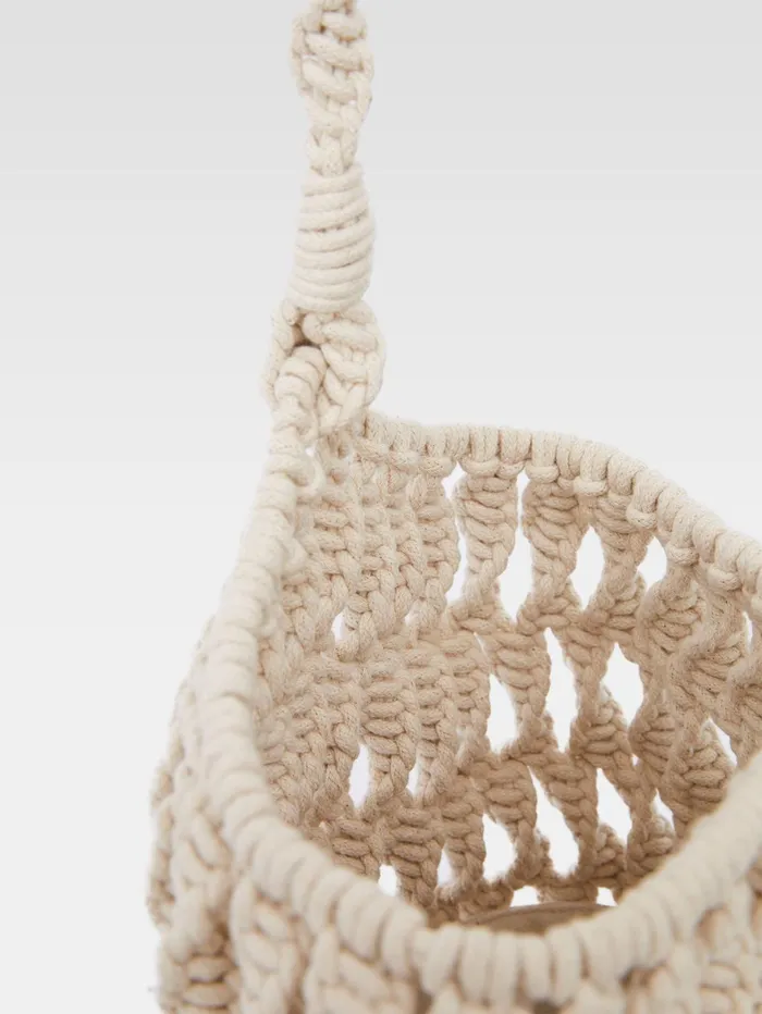 French Connection Macrame Bag Ecru Woman Bags and Purses