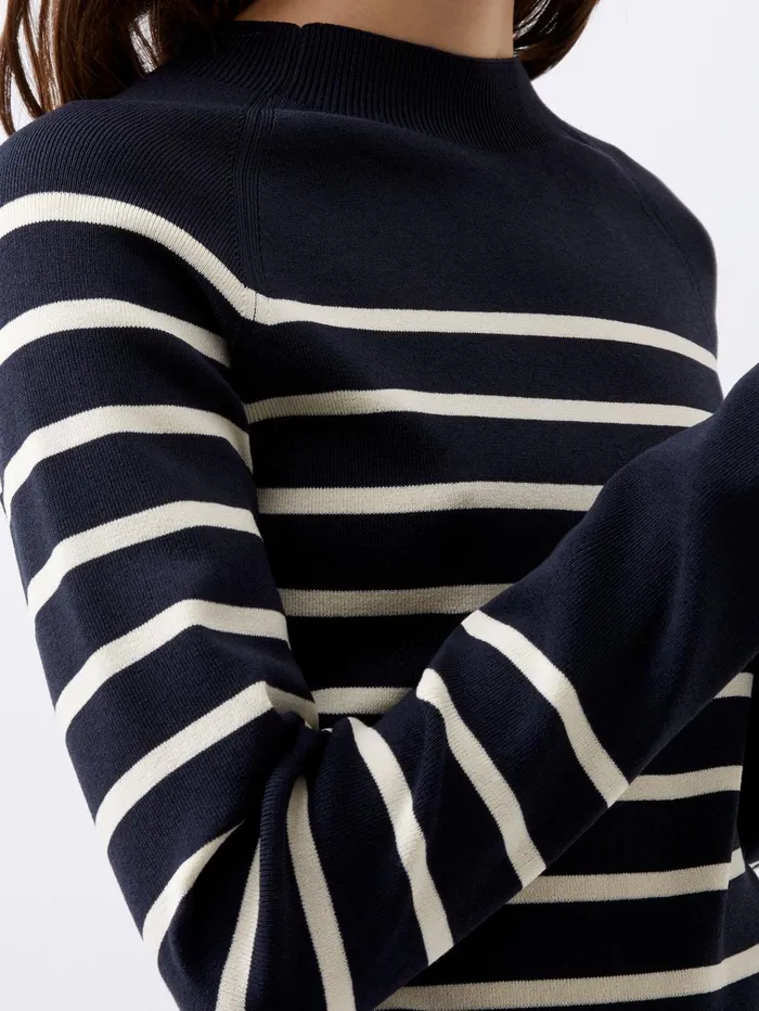 French Connection Milena Striped Jumper MarineClassic Cream Woman Jumpers and Cardigans