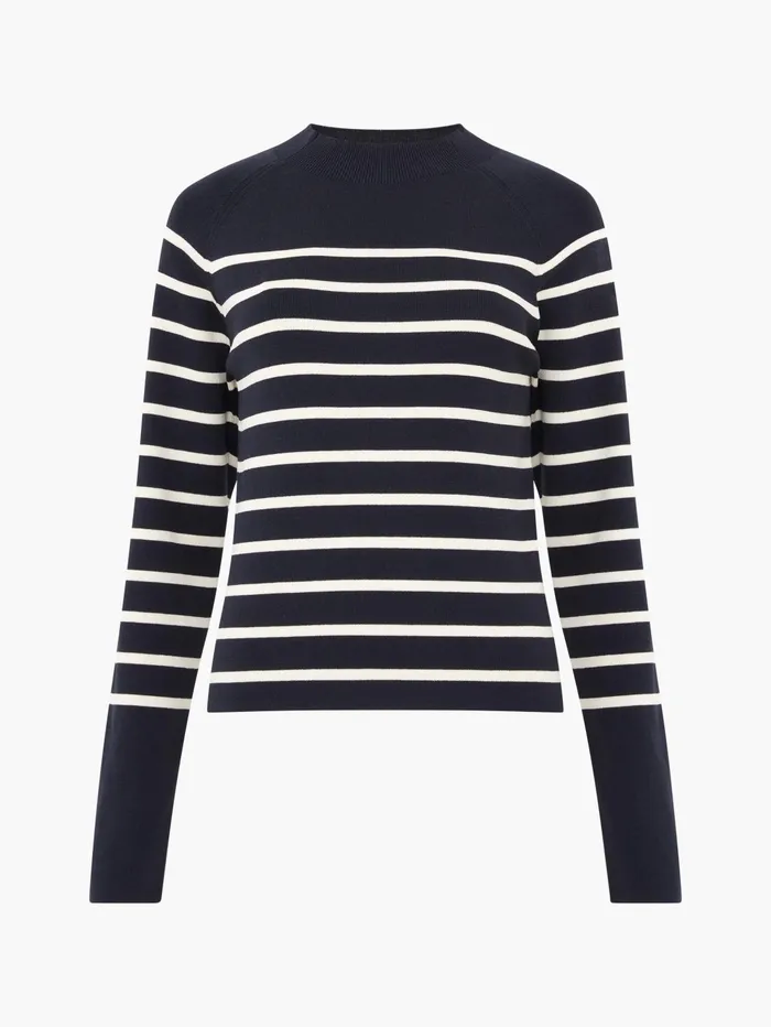French Connection Milena Striped Jumper MarineClassic Cream Woman Jumpers and Cardigans