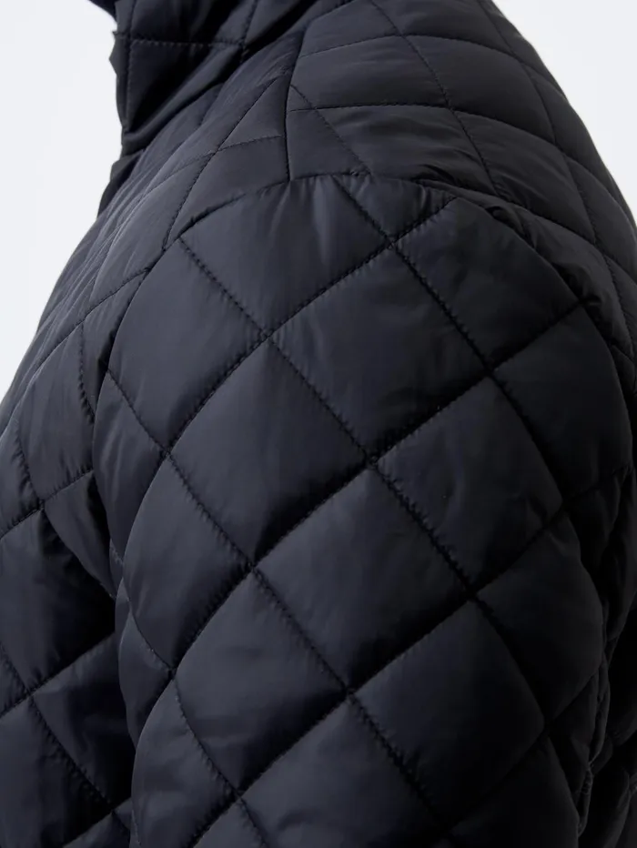 French Connection Quilted Jacket Black Man Coats and Jackets