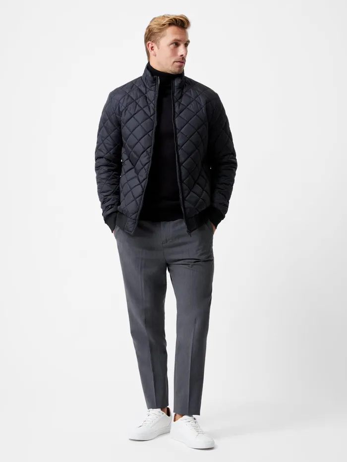 French Connection Quilted Jacket Black Man Coats and Jackets