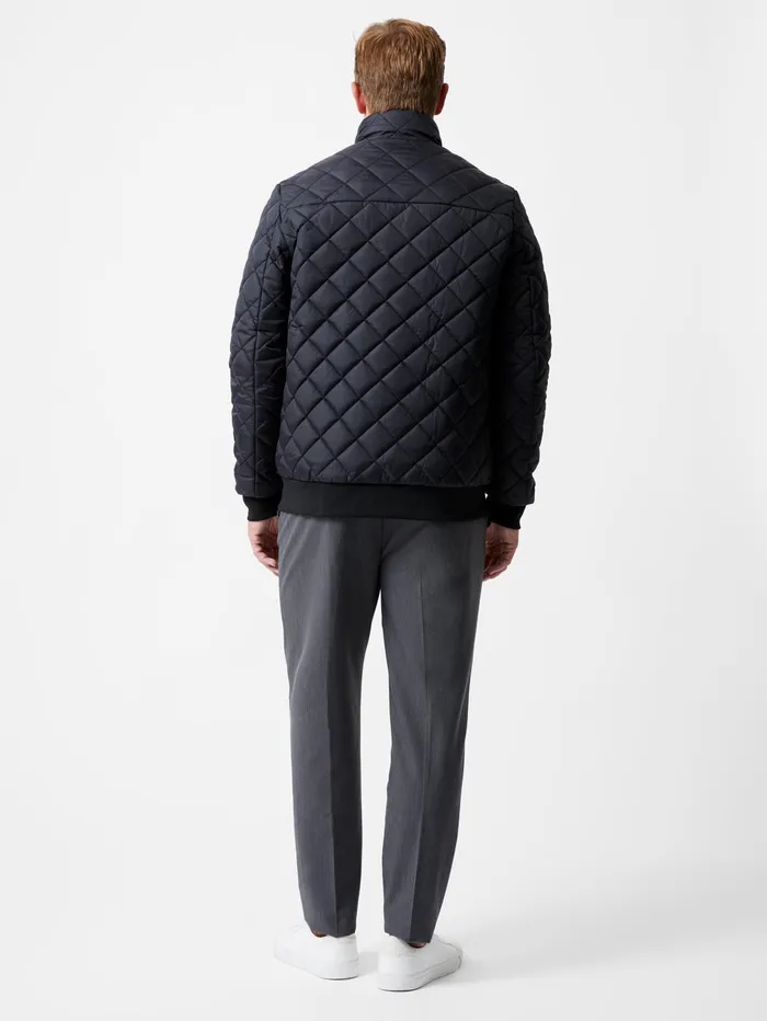 French Connection Quilted Jacket Black Man Coats and Jackets