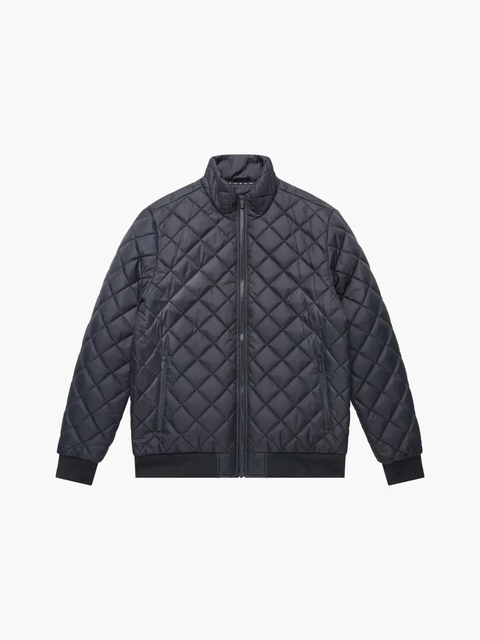 French Connection Quilted Jacket Black Man Coats and Jackets