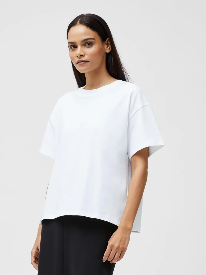 French Connection Rallie Oversized TShirt Linen White Woman Tops