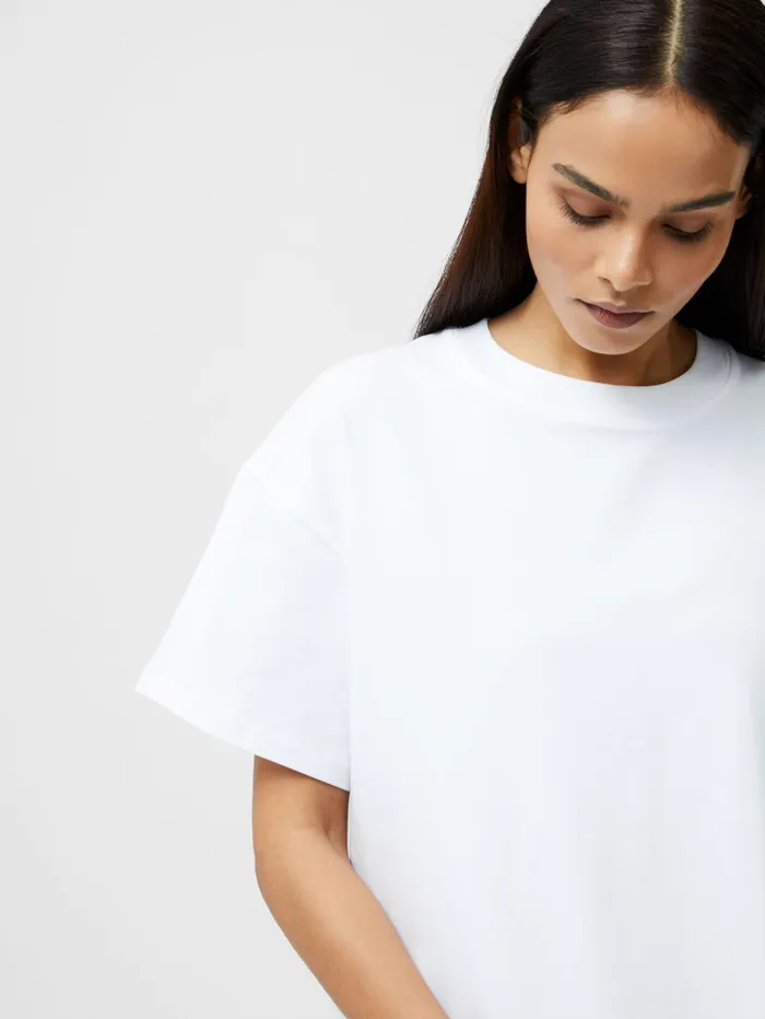 French Connection Rallie Oversized TShirt Linen White Woman Tops