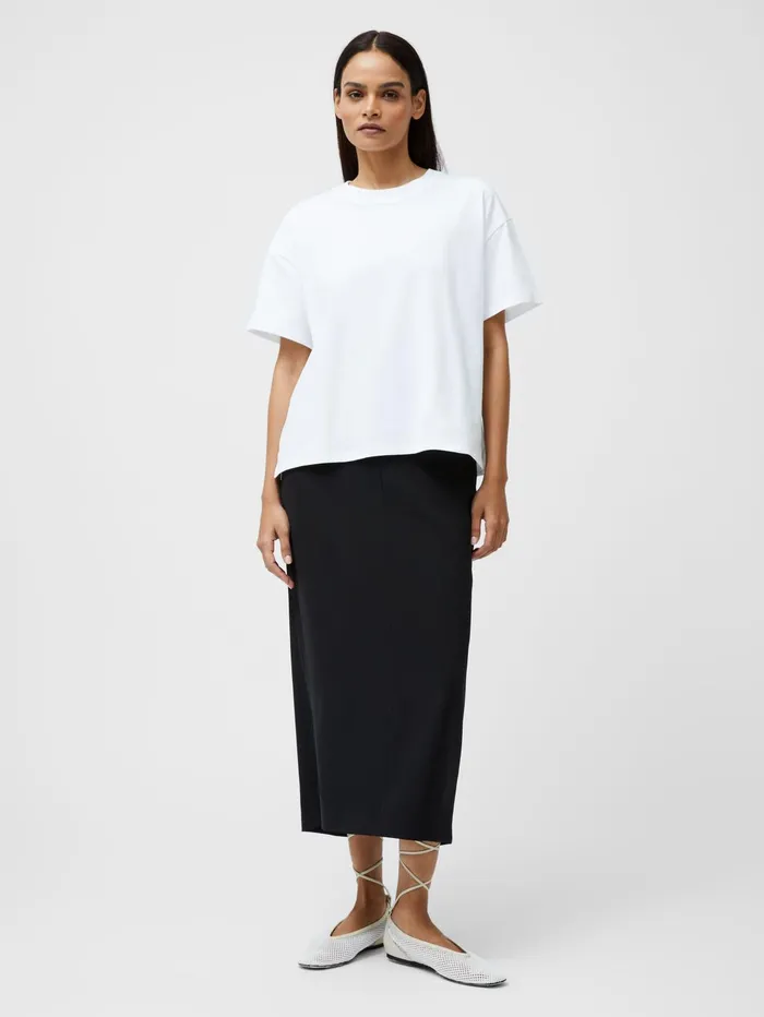 French Connection Rallie Oversized TShirt Linen White Woman Tops