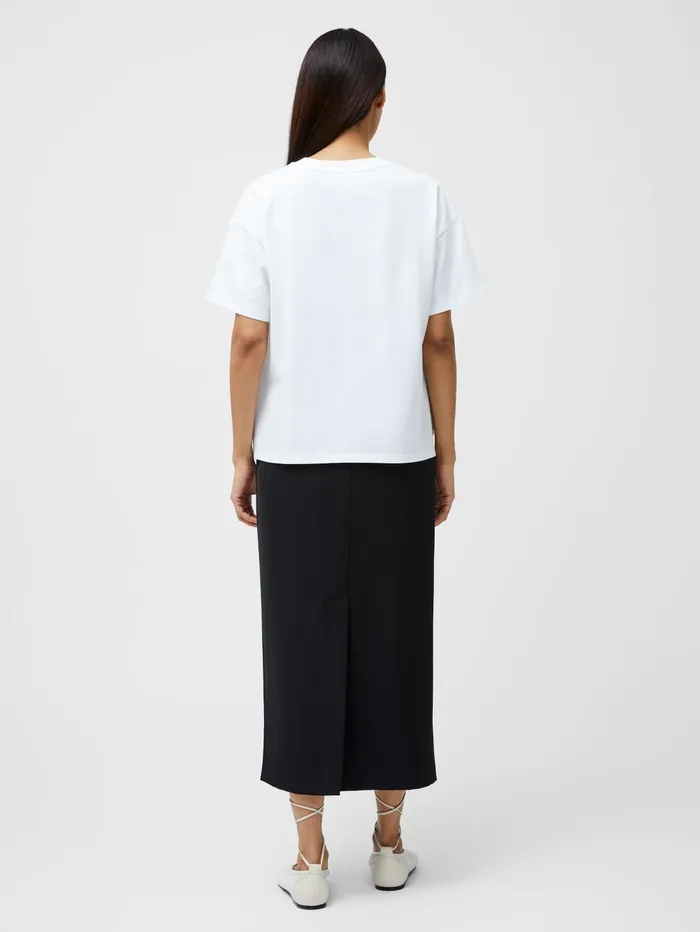 French Connection Rallie Oversized TShirt Linen White Woman Tops