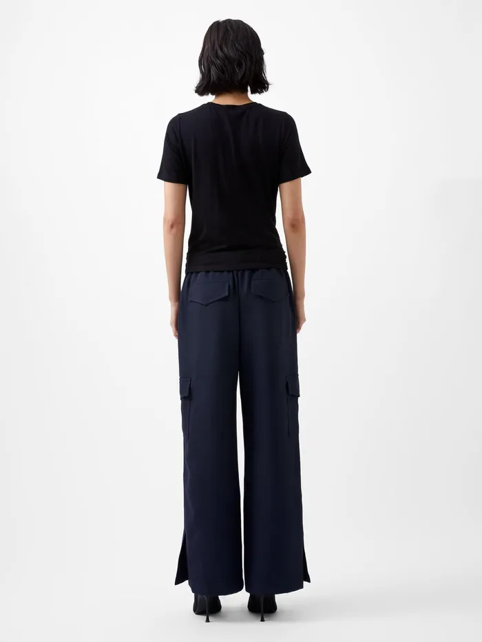 French Connection Rianna Twist Jersey Top Blackout Woman Tops
