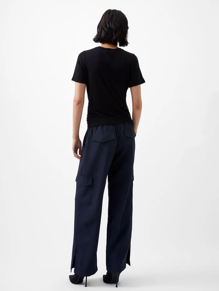 French Connection Rianna Twist Jersey Top Blackout Woman Tops