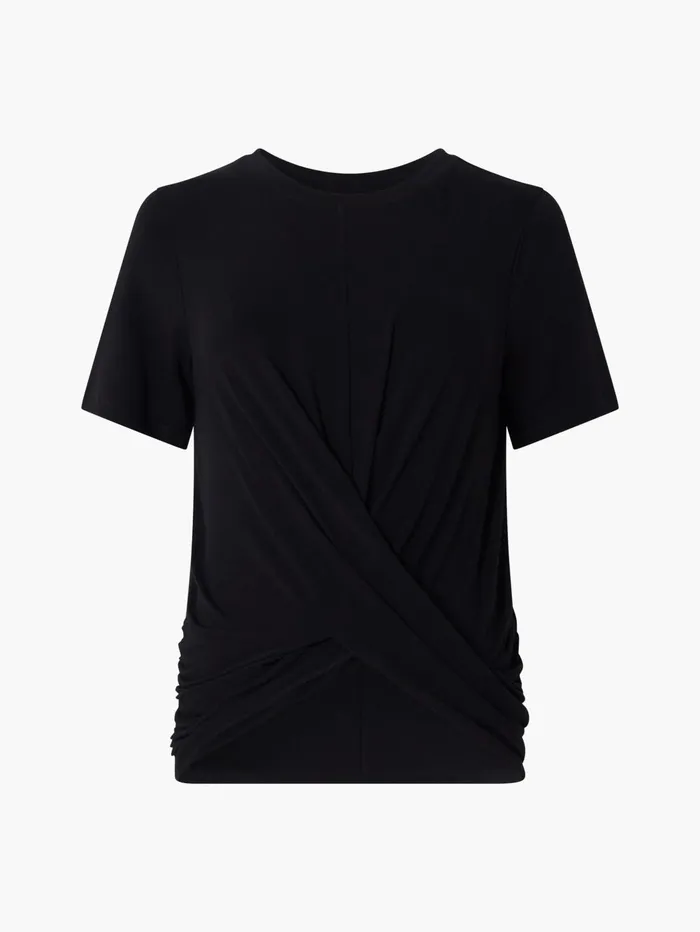 French Connection Rianna Twist Jersey Top Blackout Woman Tops