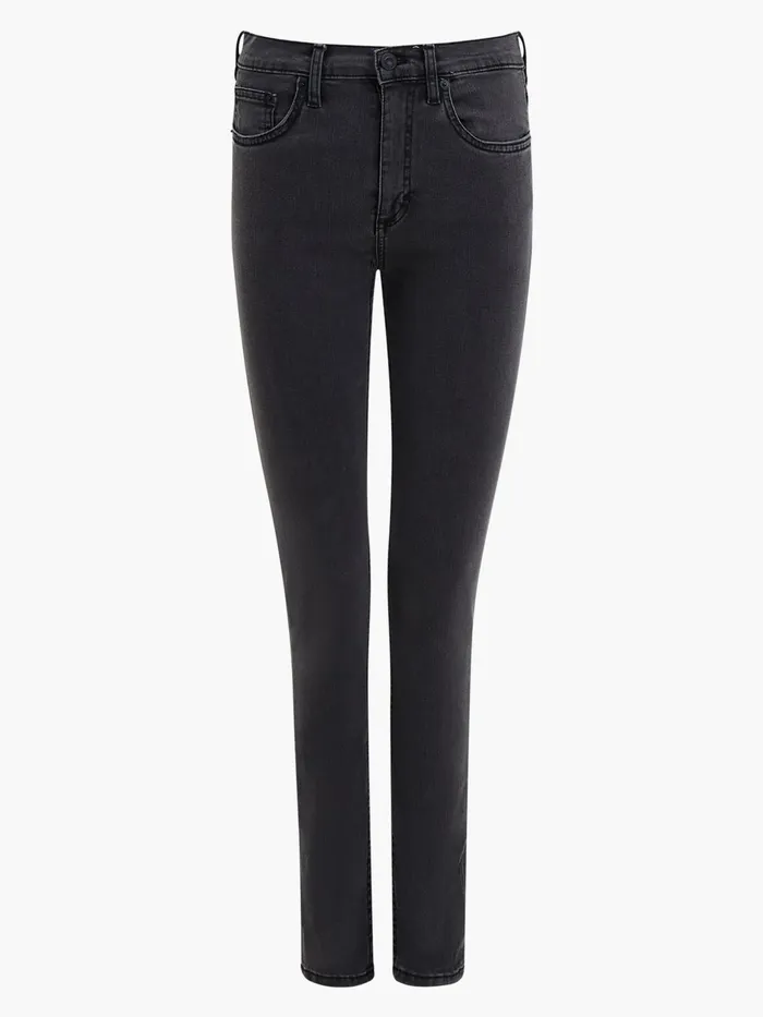 French Connection Soft Stretch Denim High Rise Skinny Jeans 30 Inch Charcoal Woman Trousers
