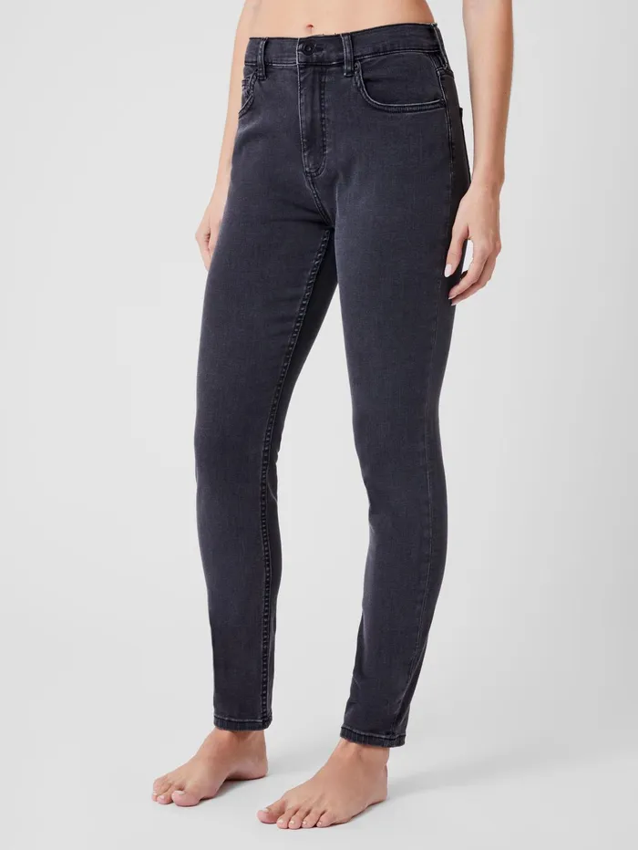 French Connection Soft Stretch Denim High Rise Skinny Jeans 30 Inch Charcoal Woman Trousers