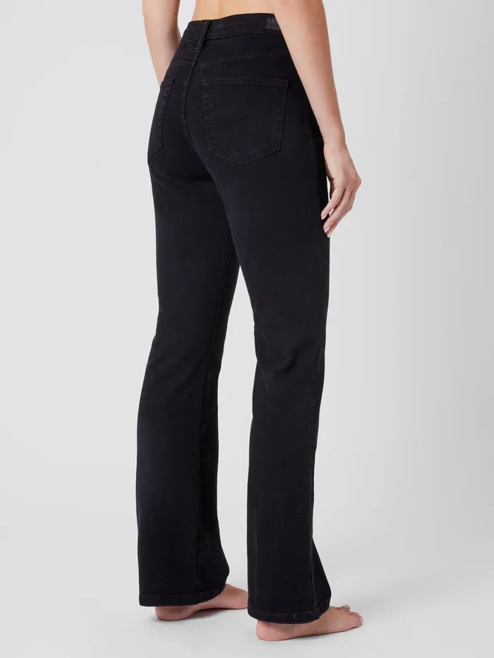French Connection Stretch Denim Bootcut Full Length Jeans 34 Inch Black Woman Trousers