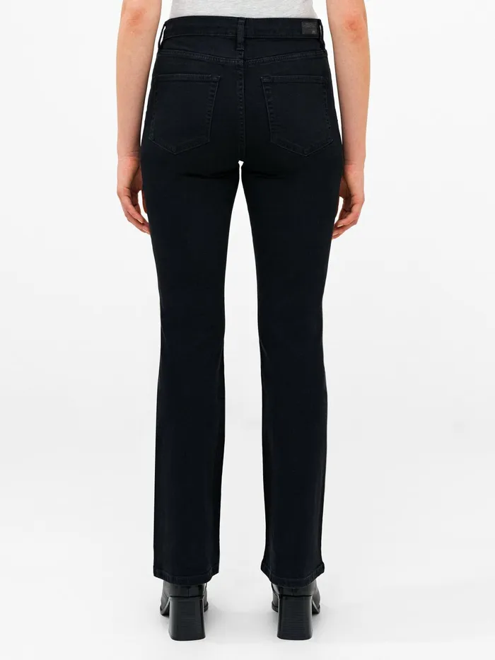 French Connection Stretch Denim Bootcut Full Length Jeans 34 Inch Black Woman Trousers