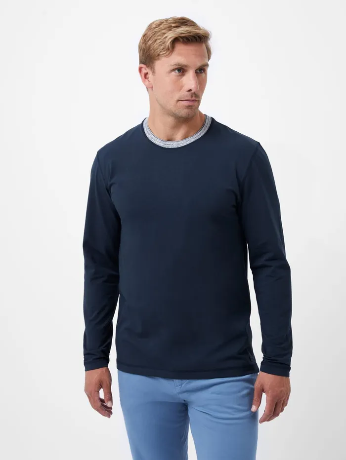 French Connection Stretch Jersey Long Sleeve TShirt Marine Man TShirts and Polo Shirts French Connection Stretch Jersey Long Sleeve TShirt Marine Man TShirts and Polo Shirts