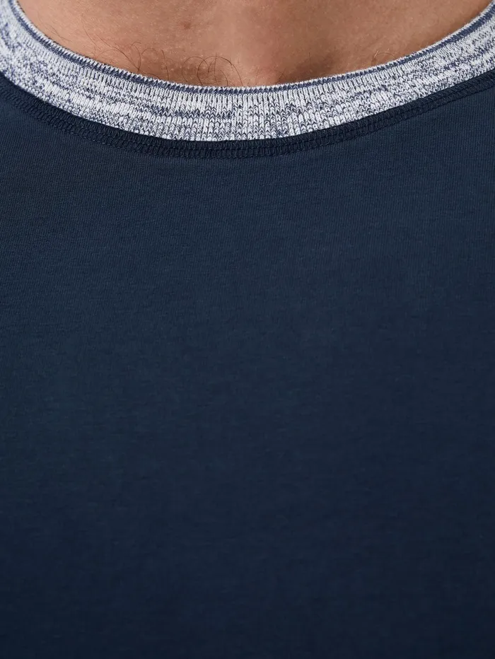 French Connection Stretch Jersey Long Sleeve TShirt Marine Man TShirts and Polo Shirts