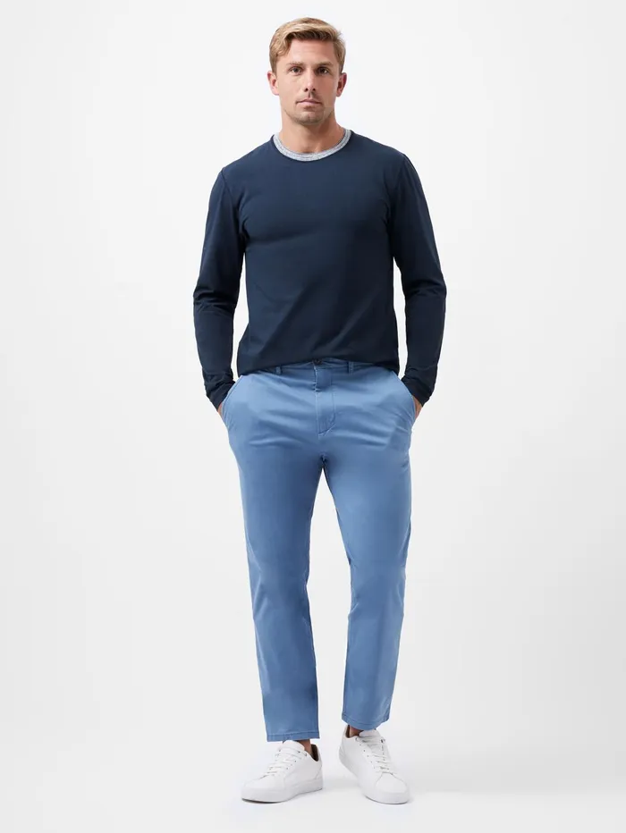 French Connection Stretch Jersey Long Sleeve TShirt Marine Man TShirts and Polo Shirts