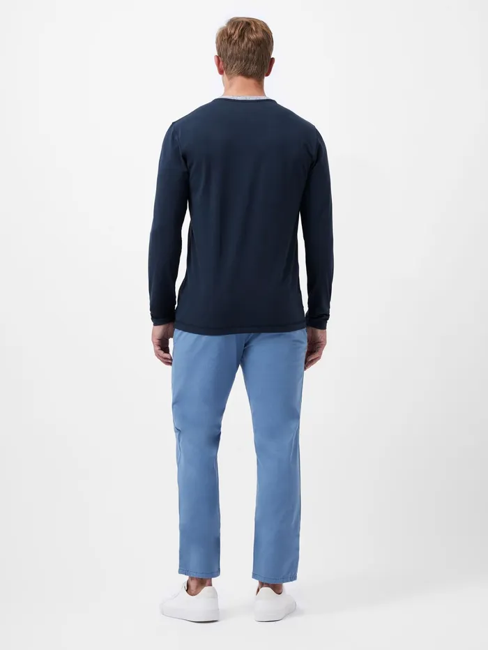 French Connection Stretch Jersey Long Sleeve TShirt Marine Man TShirts and Polo Shirts