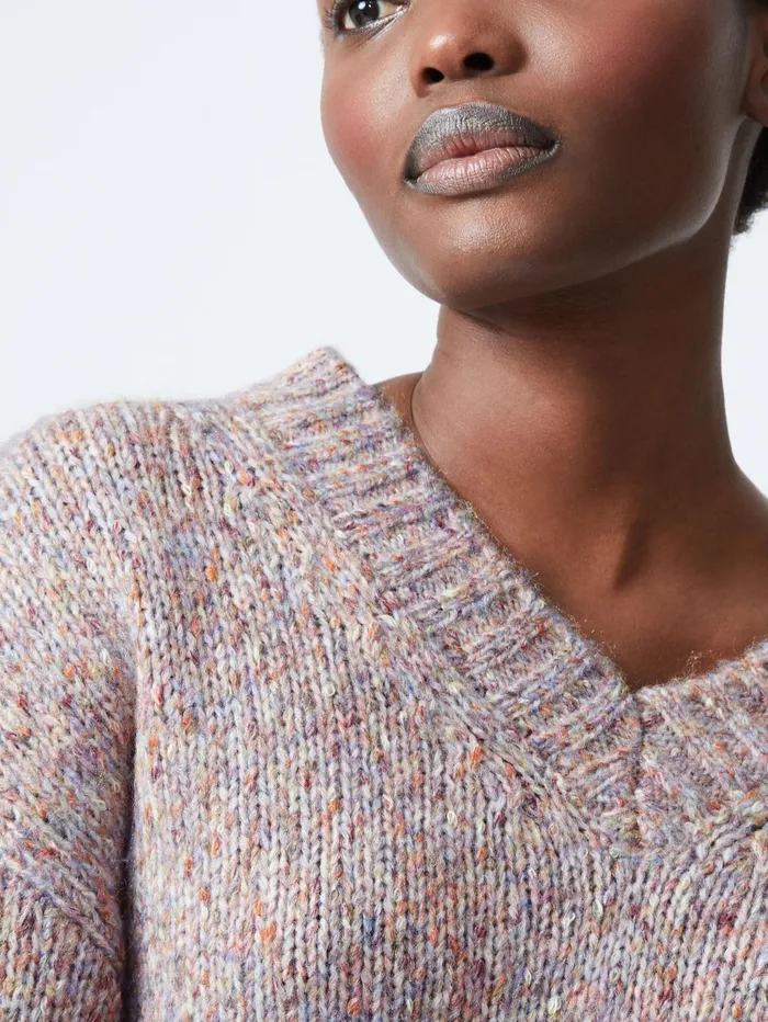 French Connection Tweed VNeck Jumper Multi Woman Jumpers and Cardigans