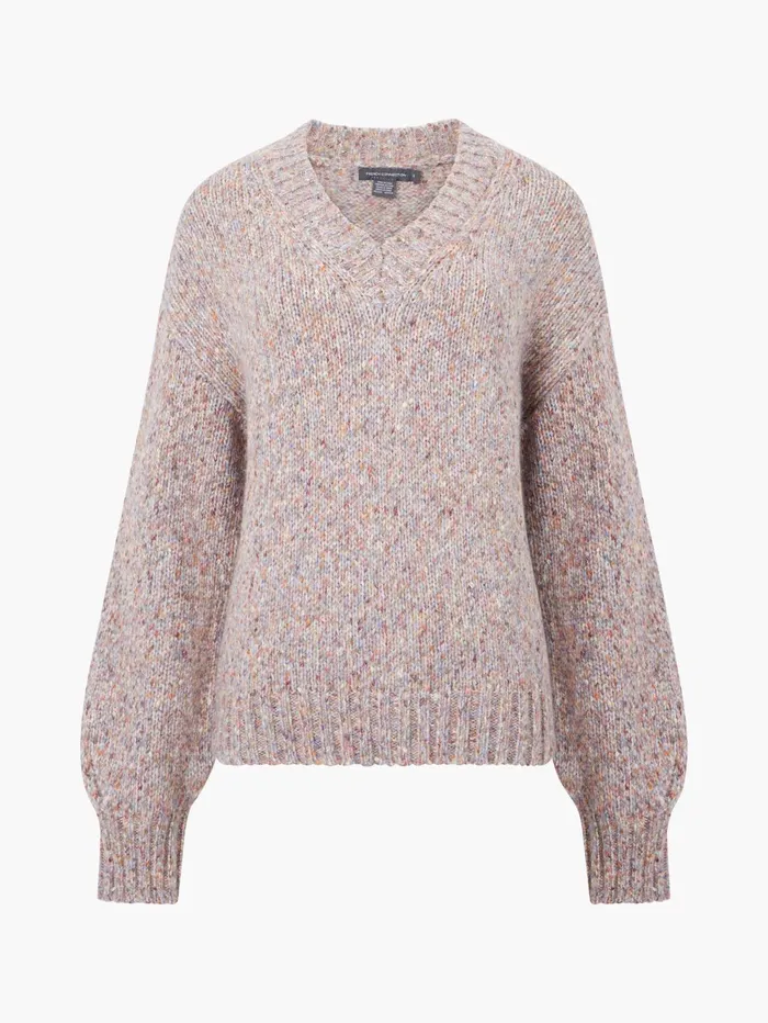 French Connection Tweed VNeck Jumper Multi Woman Jumpers and Cardigans