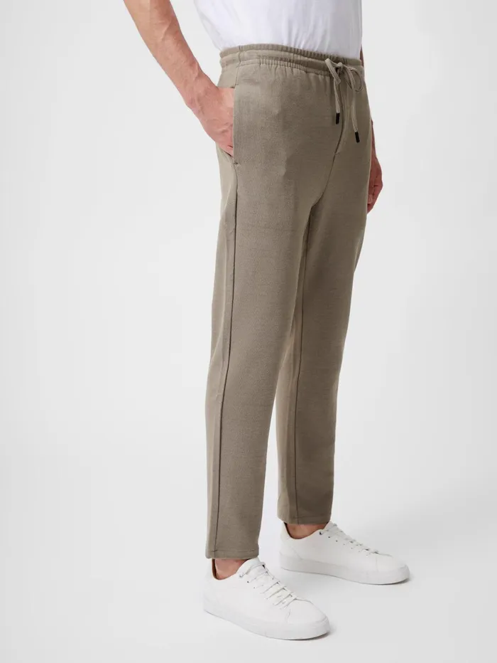 French Connection Twill Tie Waistband Joggers Sand Man Trousers