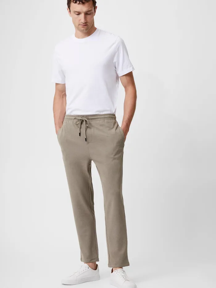 French Connection Twill Tie Waistband Joggers Sand Man Trousers