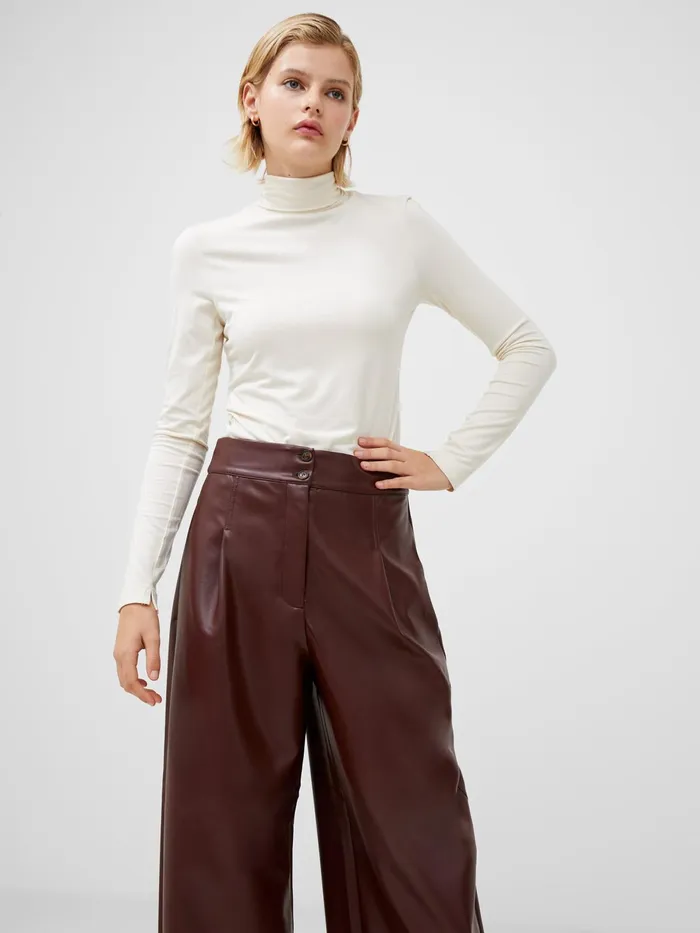 French Connection Venitia Jersey Split Cuff Top Classic Cream Woman Tops