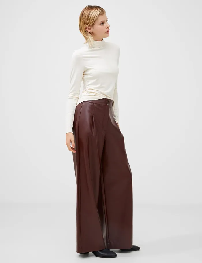French Connection Venitia Jersey Split Cuff Top Classic Cream Woman Tops