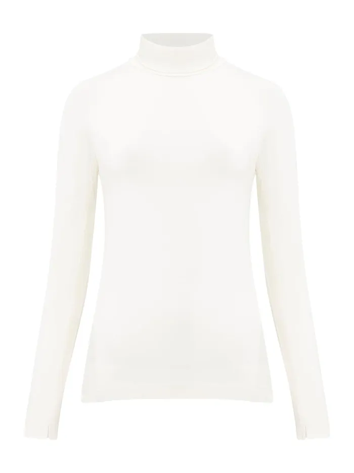 French Connection Venitia Jersey Split Cuff Top Classic Cream Woman Tops
