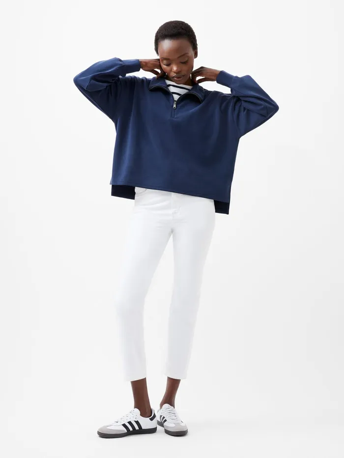 French Connection Wren Half Zip Sweater Midnight Blue Woman Jumpers and Cardigans