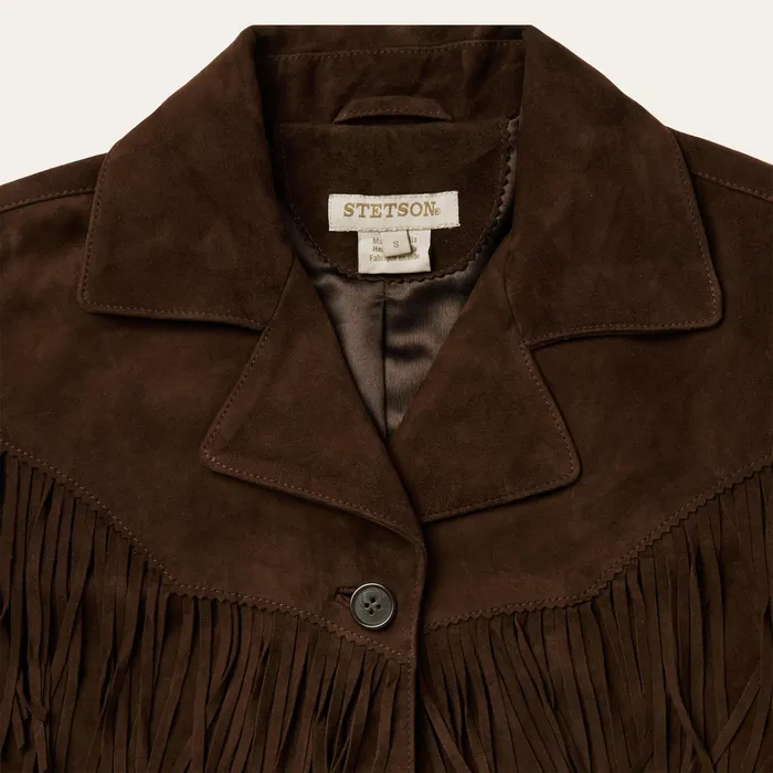 Fringe Jackets Women Stetson Fringe Suede Jacket Chocolate