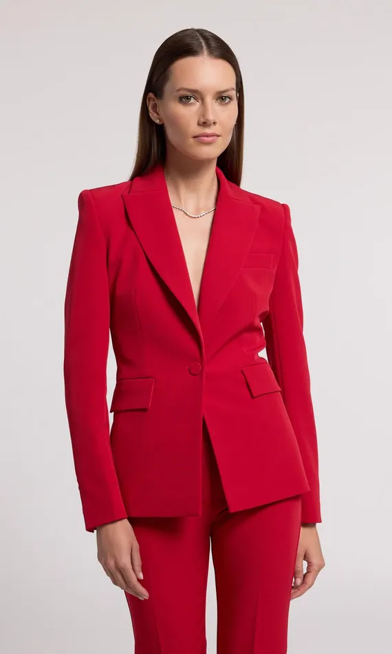 Generation Love Clothing Aimee Crepe Blazer Ruby Women Blazers and Jackets