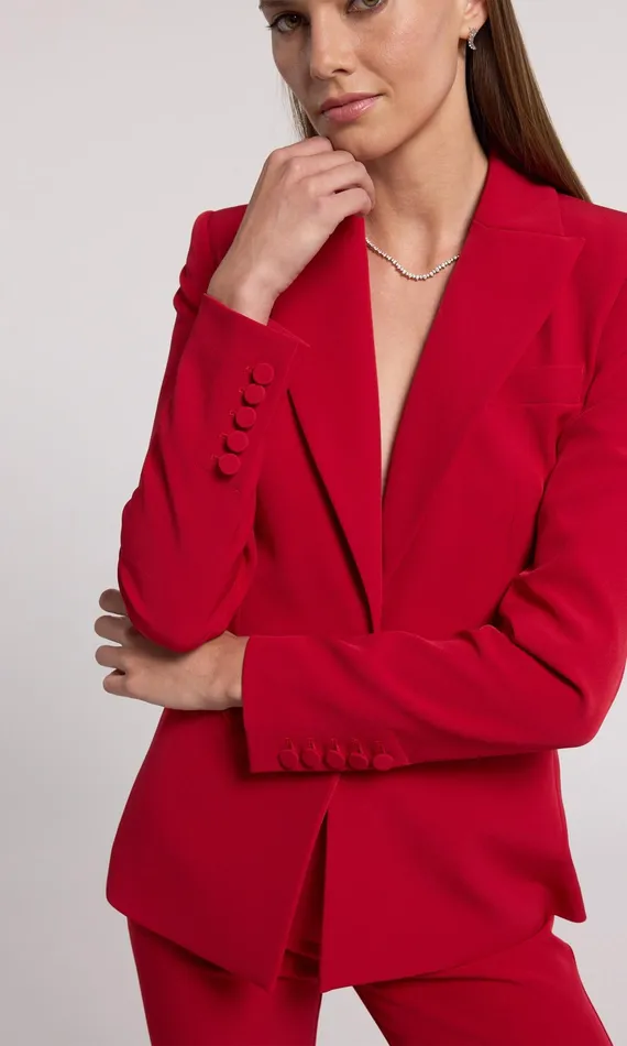 Generation Love Clothing Aimee Crepe Blazer Ruby Women Blazers and Jackets